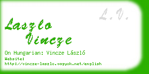 laszlo vincze business card